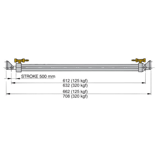 System hydrauliczny elektryczny Vetus do podnoszenia łodzi 350 KGF 12V - Zestaw do podnoszenia luków morskich o skoku 500 mm 