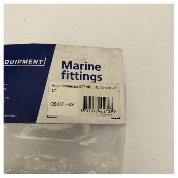 Vetus rostfritt stål 90-graders slanganslutning 1 1/2 tum - QB05FH-39 