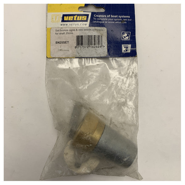 Vetus 25 mm propelleraxel anodkit med mutter - SN25SET 