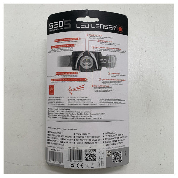 LED Lenser SEO5 waterproof headlamp grey - 2396105