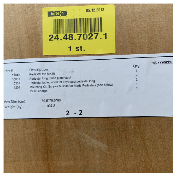 Marin pedestalstativ for ECDIS 900 og Smartline FPC MK10 