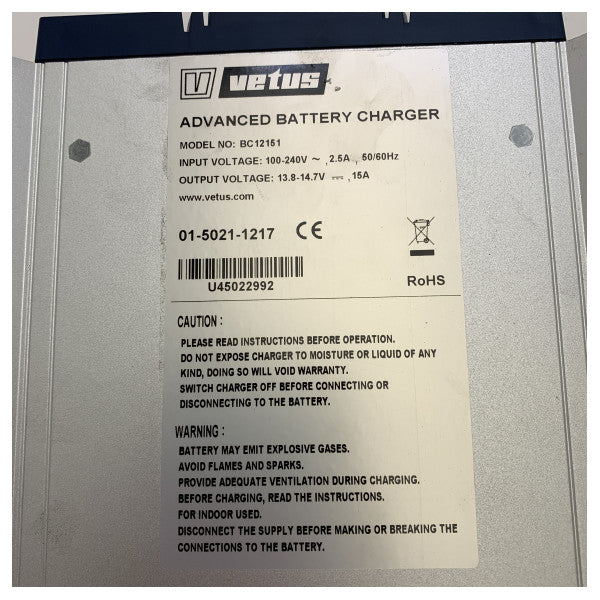 شاحن بطارية أوتوماتيكي 12V - 15A من فيتوس BC12151 4 مراحل 