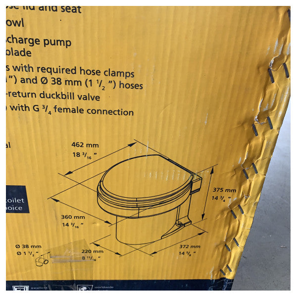 Vetus TMW24Q električni morski WC 24V s maceratorom 