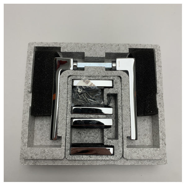 Olivari Planet Q Chrome Door Handle for Marine Use - Durable Brass Finish, Suitable for Yale Locks