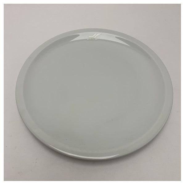 CRN 耐久性マリン ポーセリン・ディナープレート クロムリム付き - 24 cm, 防水・食器洗浄機対応