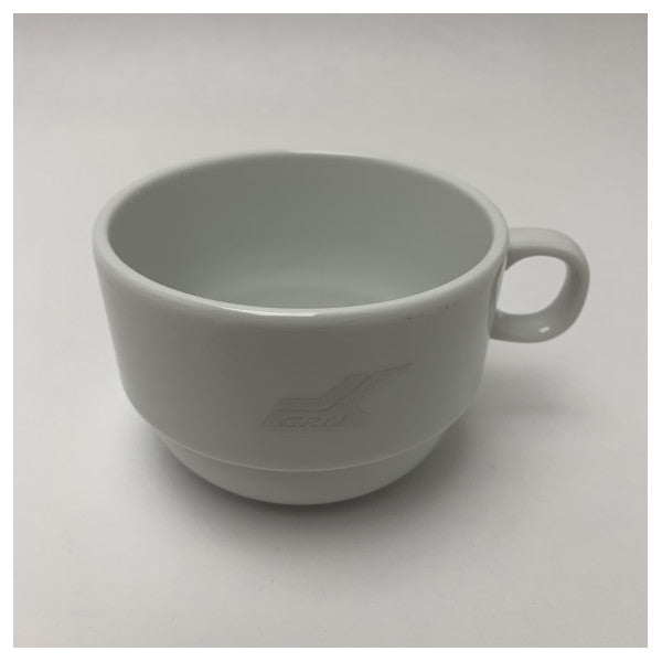 Tognana Ceramic Maritime Teacup with Saucer �船やヨットのための耐久性、耐熱性、お手入れ簡単なホワイトティーセット。