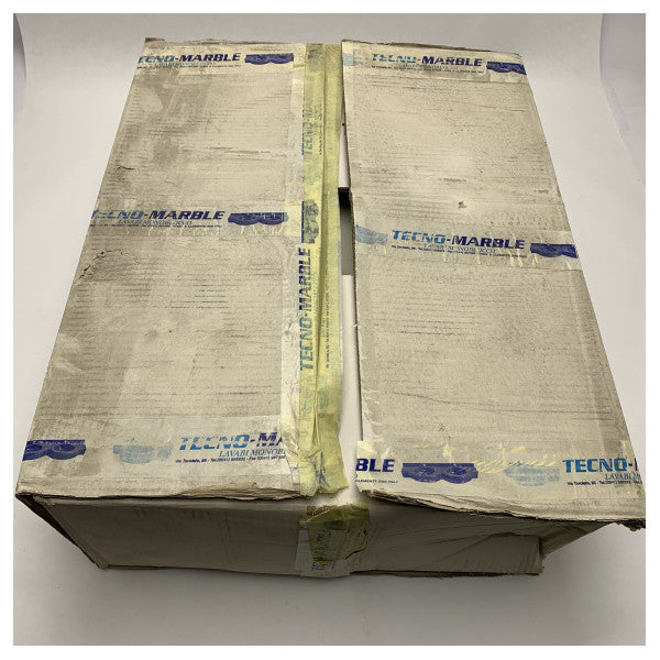 Ovalt handfat i marin marmor och harts - hållbart nautiskt handfat för badrum och fartygsinredning