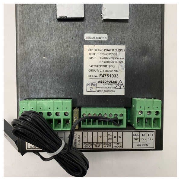 Fonte de alimentação CA Rutter VDR SYS-AC-P3382-A