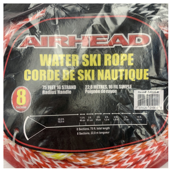 Airhead Shockwave towable 8 section waterski rope - -AHSR-8