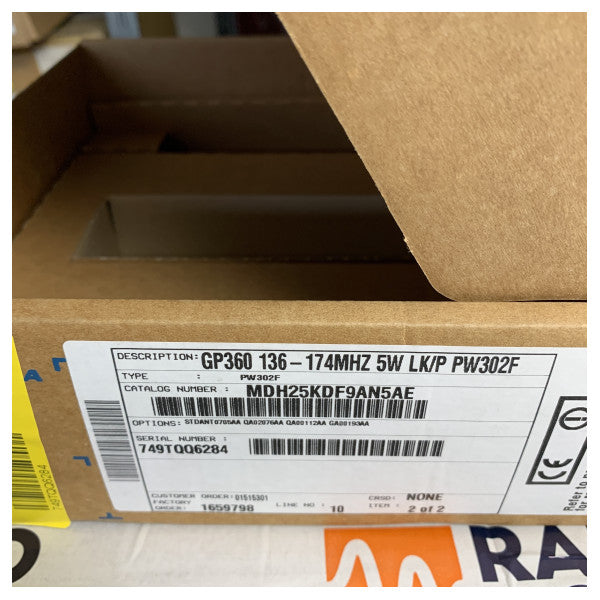 Motorola GP360 2-way VHF Handheld Marine Radio - 5W 136-174MHz 