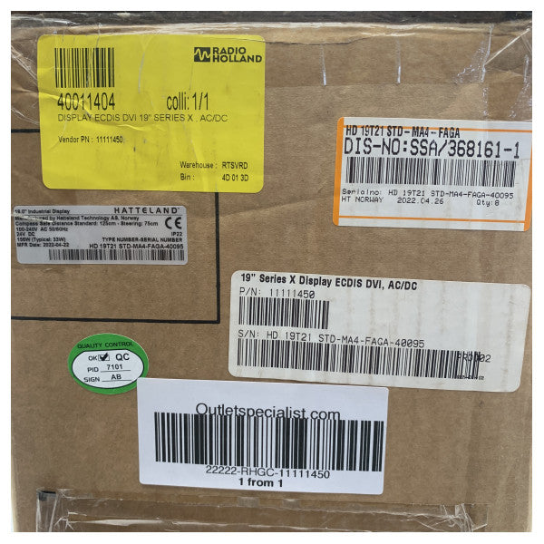 Hatteland HD 19T21 STD-MA4-FAGA-40095 19インチLEDマルチファンクショナルマリンディスプレイ 