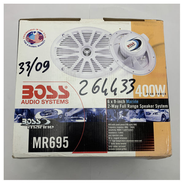 Boss Audio MR695 hochleistungsfähige Marine-Lautsprecher 400W weiß