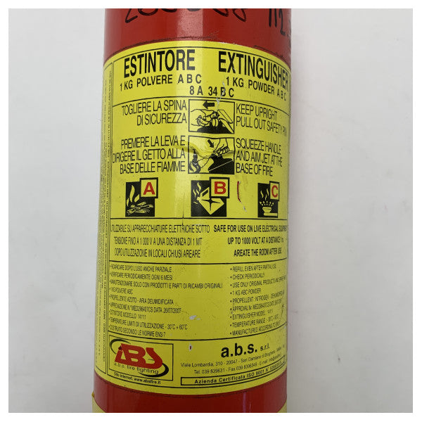 مطفأة حريق محمولة تزن 1 كجم من مسحوق ABC للاستخدام البحري - مدمجة ومتينة وآمنة