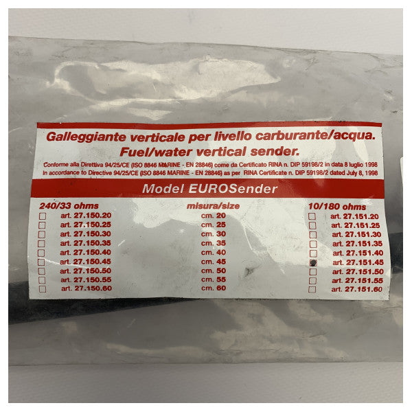 Eurosender 10 | 180 Ohm 45 cm sender livello serbatoio - 27.151.45