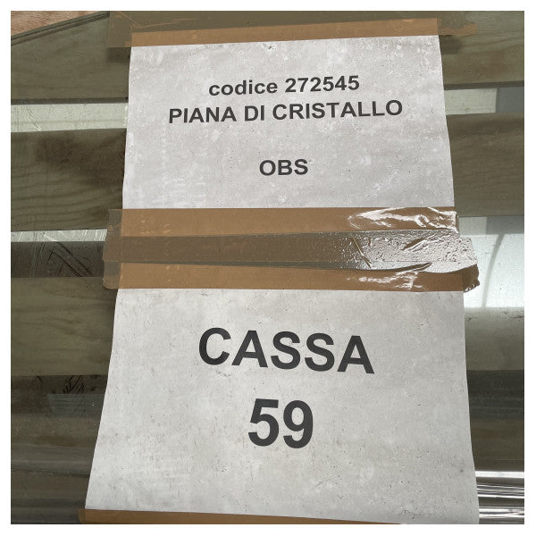 Kristal cam üst tabla 2600 X 1200 X 15 mm cilalı