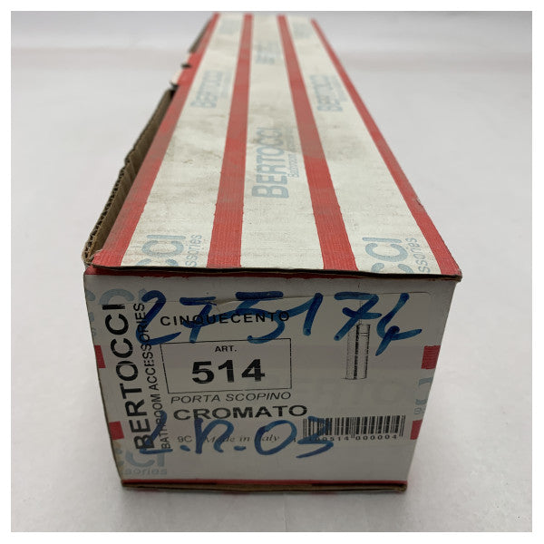 Хромований тримач щітки Bertocci 514 - міцна морська щітка для туалету з антикорозійним покриттям