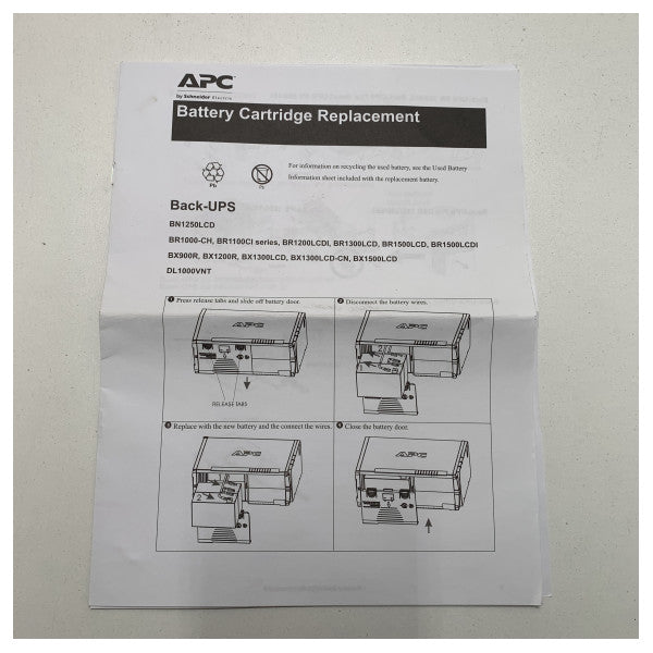 APC RBC11 accu kit 2  stuks voor de U2200I | SU2200RMI | SU2200XLI
