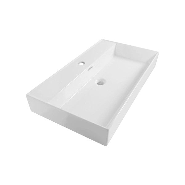 LC19 長方形サニクラスレジェンドシンク 80x47x13cm -オーバーフロー -シンク1個 -蛇口穴1個 -セラミック -ホワイト