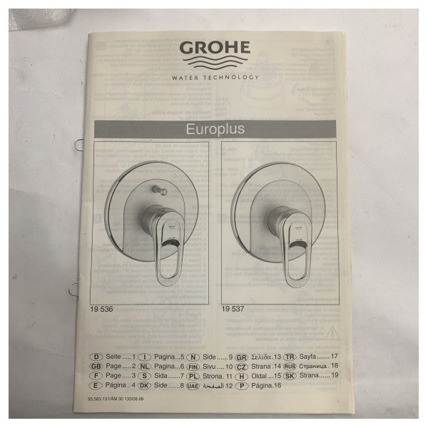 Grohe Europlus Части за смесител за душ с един лост Chrome