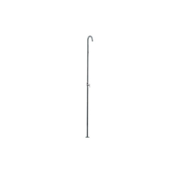 Elka Floor-standing stailess steel outdoor shower column with mixer cartridge and microblower - 7085