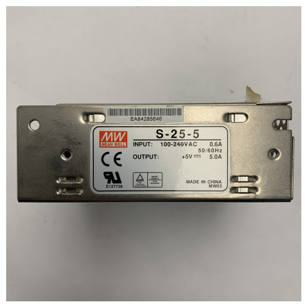 Fonte de alimentação marítima Mean Well 5V 25W com caixa metálica robusta e ajuste de tensão