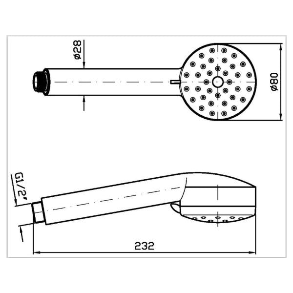 Zucchetti chrome hand shower head with 3-jet functions - Z94172