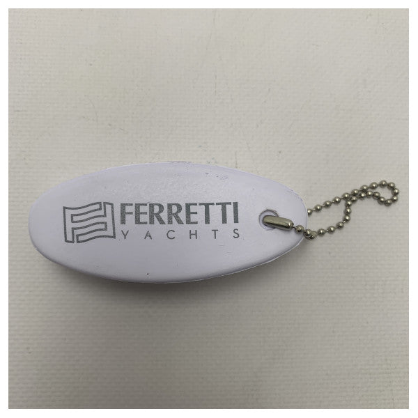 White Ferretti Yachts key ring floater - 3006