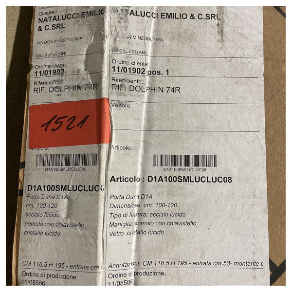 Bianchi & Fontana Porta marina in acciaio inox lucido e vetro trasparente con serratura - Porta navale durevole ed elegante