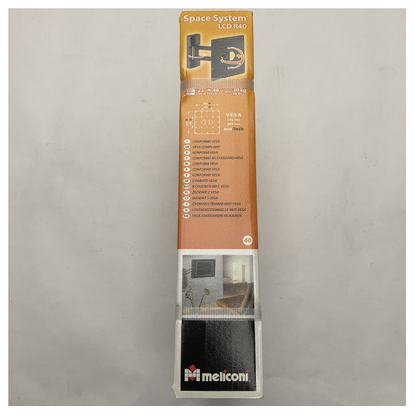 メリコーニ・スペース・システムLCD R40調節可能テレビ壁掛けブラケット、23-40インチテレビ用、ケーブルマネージメント付き、耐荷重30kg