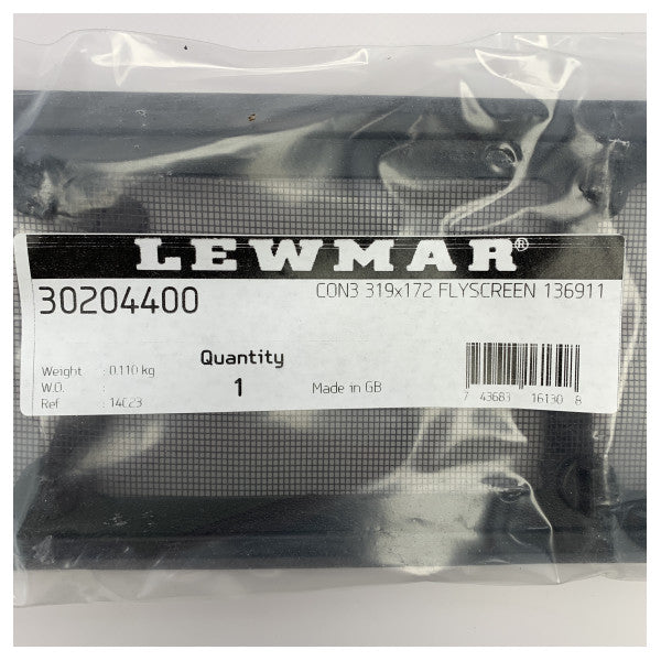 Lewmar concept 3 black flyscreen 319 x 172 mm - 30204400