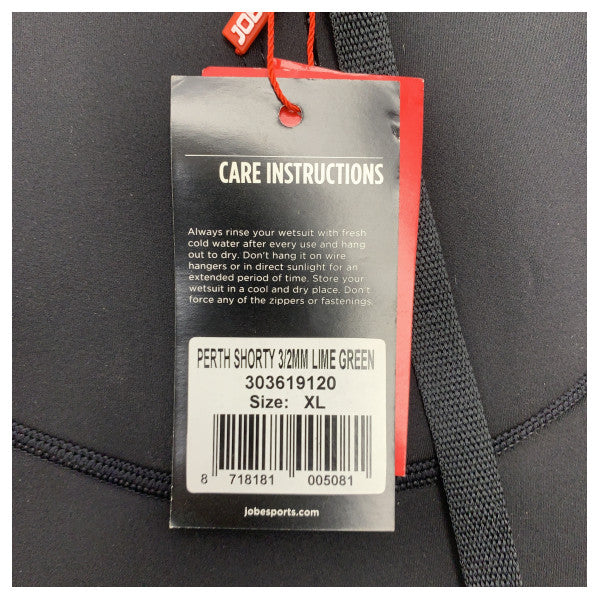 Чоловічий короткий гідрокостюм Jobe Perth 3/2 мм неопрен XL зелений - 303619120-XL