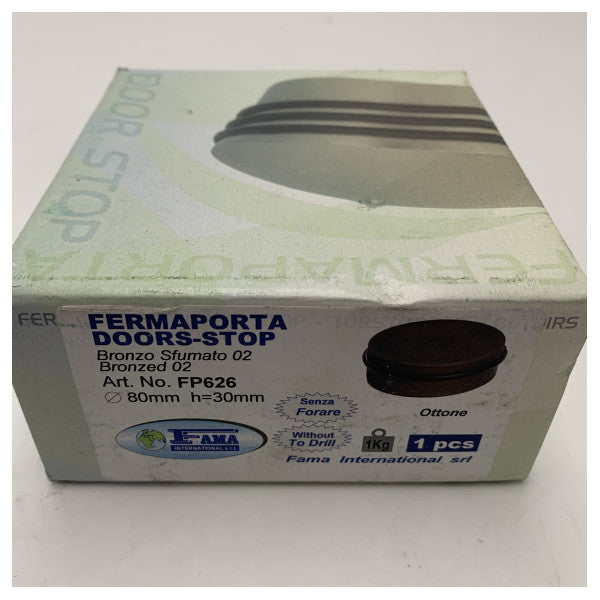 Fama Door Stopper Brass Bronze Finish - міцна безсвердлювальна заглушка для дверей човна, стійка до солоної води