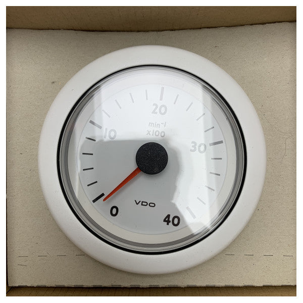 VDO 4000 RPM engine tachometer white 12V 85 mm - N02 012 410