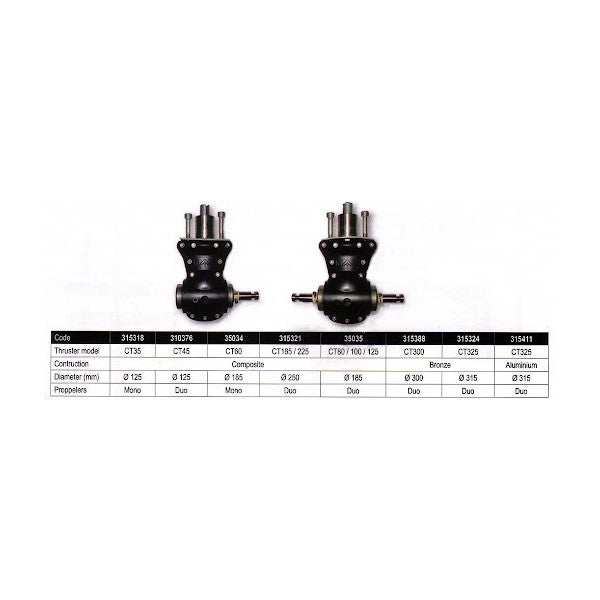 Max Power CT35 125 mm composite bowthruster drive leg - 315318