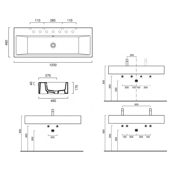 Catalano 12VE Verso 120 White Ceramic Marine Washbasin – Durable & Modern Nautical Sink