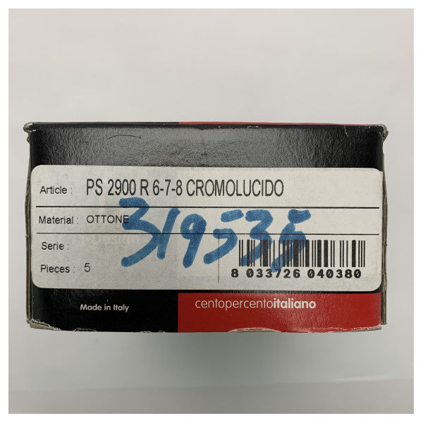 طقم قفل باب نحاسي مطلي بالكروم 2900 R 6 من كرومولوسيدو - PS2900R6C