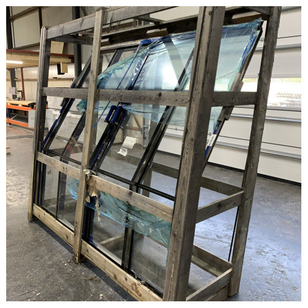 Резнич Фиорд стоманена извита плъзгаща се врата за тераса с стъкло - TBF0559 