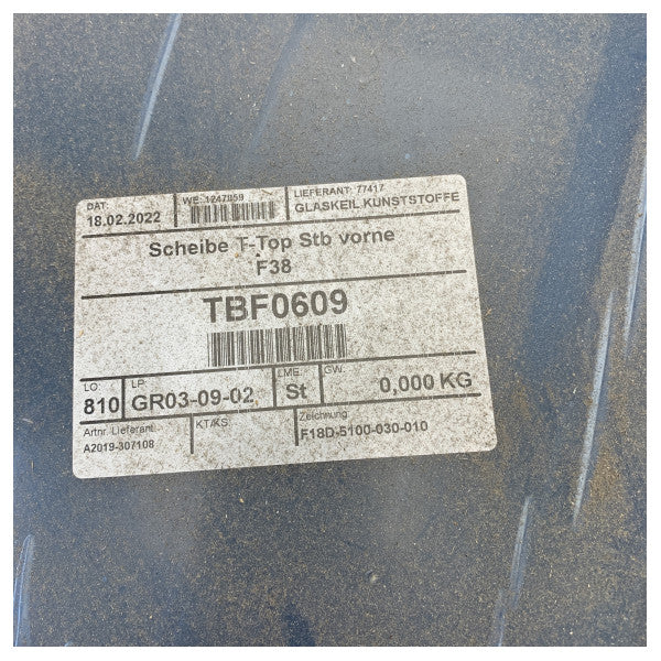 Placa de inserción de vidrio Fjord F38 para T-Top - A2019-307108 - TBF0609 