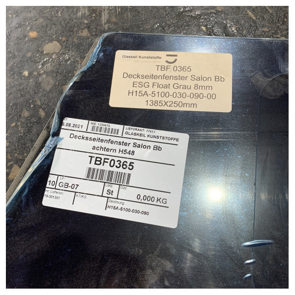 Hanse Yachts Glass Insert for Hanse 548 Deckfenster Salon starboard side aft 8 mm - TBF0365