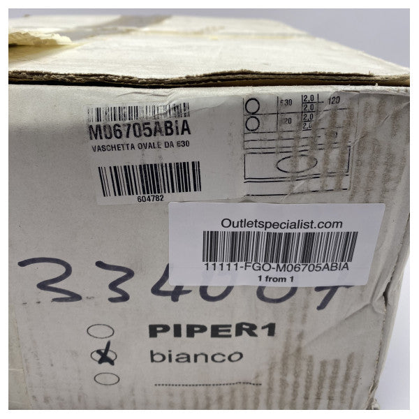 Міцна морська овальна раковина Antonio Lupi Piper - біла керамічна раковина для човнів і вологих приміщень - M06705ABIA