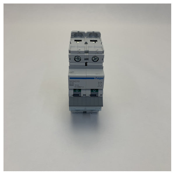 Hager MCB 2P 6/10kA D-10A 2M electrical switch - NGN210