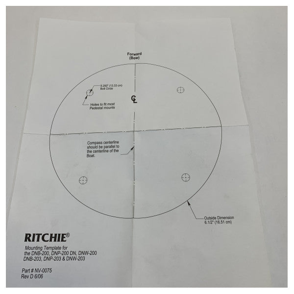 Ritchie Navigator DNP-200 Compás Líquido Negro (Montaje en Bodega) 