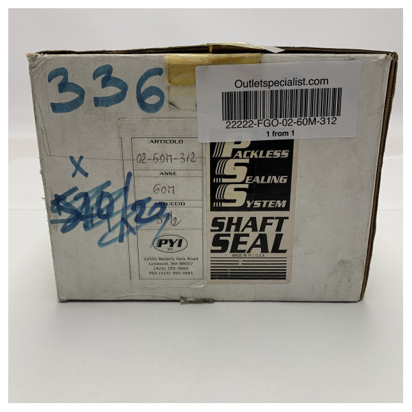 PSS 02-60M-312 60 mm stainless steel shaft seal water lubricated