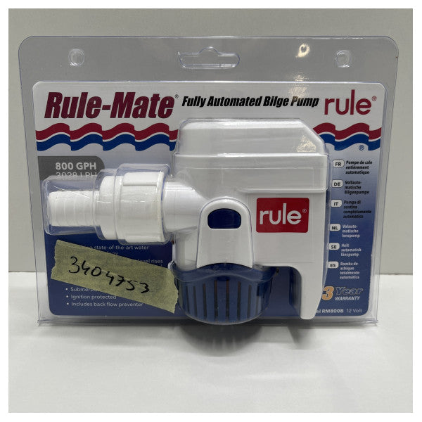 Rule RM800B 800 GPH 12V automatic bilge pump 12V