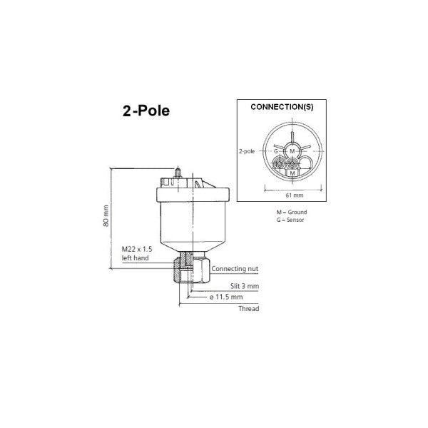 VDO 340 808/001/004 engine RPM speed indicator sensor