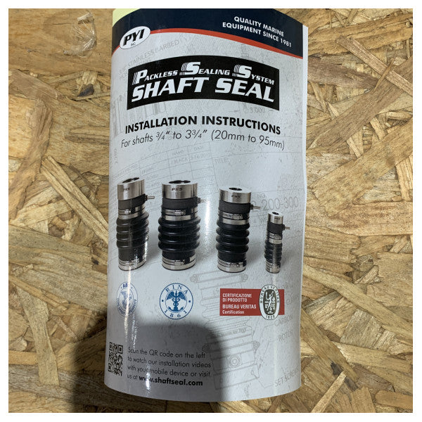 GRP Propelleraxelsystem med D45 mm rostfritt stålsaxel - tätningar och lager - TMP0214 