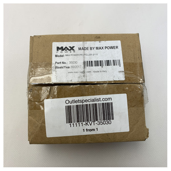 Hélice de substituição para propulsor de proa Max Power 35030 Ø110 mm de 2 pás