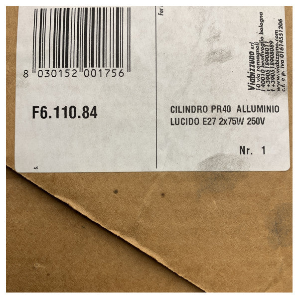 Viabizzuno Marine Cylinder Lamp for Boats and Yachts - Durable Aluminum E27 Light Fixture