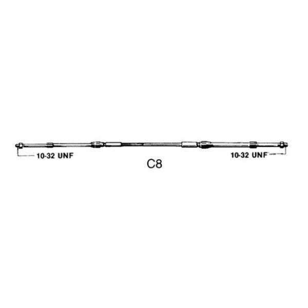 Ultraflex C8 9ft 2.44M ruostumattomasta teräksestä valmistettu veneen ohjauskaapeli - 35377