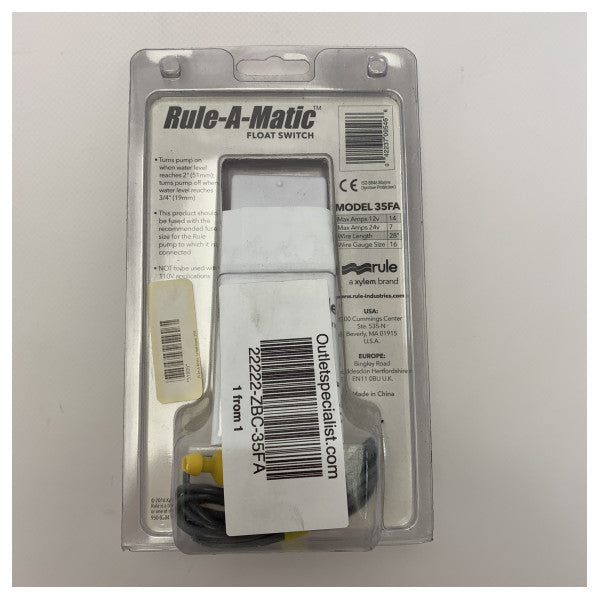 Rule A-Matic bilge switch 14 amp 12/24V - 35FA